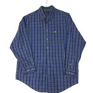 jack nicklaus dress shirts Jack Nicklaus Legacy Button Down Men's Embroidered Dress Shirt Large Plaid